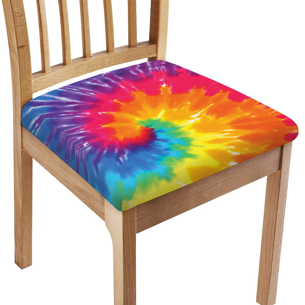 Colorful Spiral Tie Dye Print Chair Cushion Cover