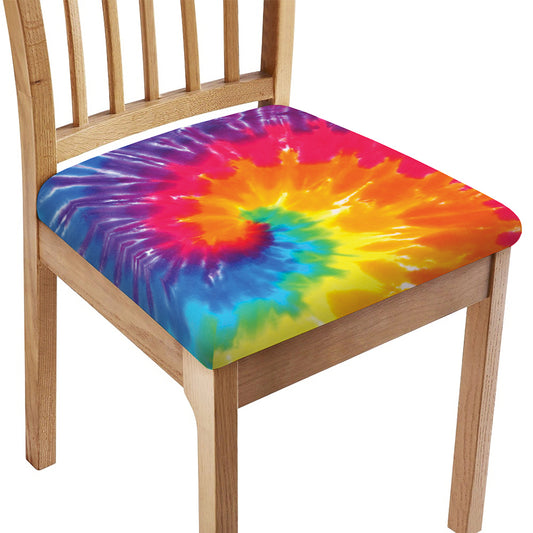 Colorful Spiral Tie Dye Print Chair Cushion Cover