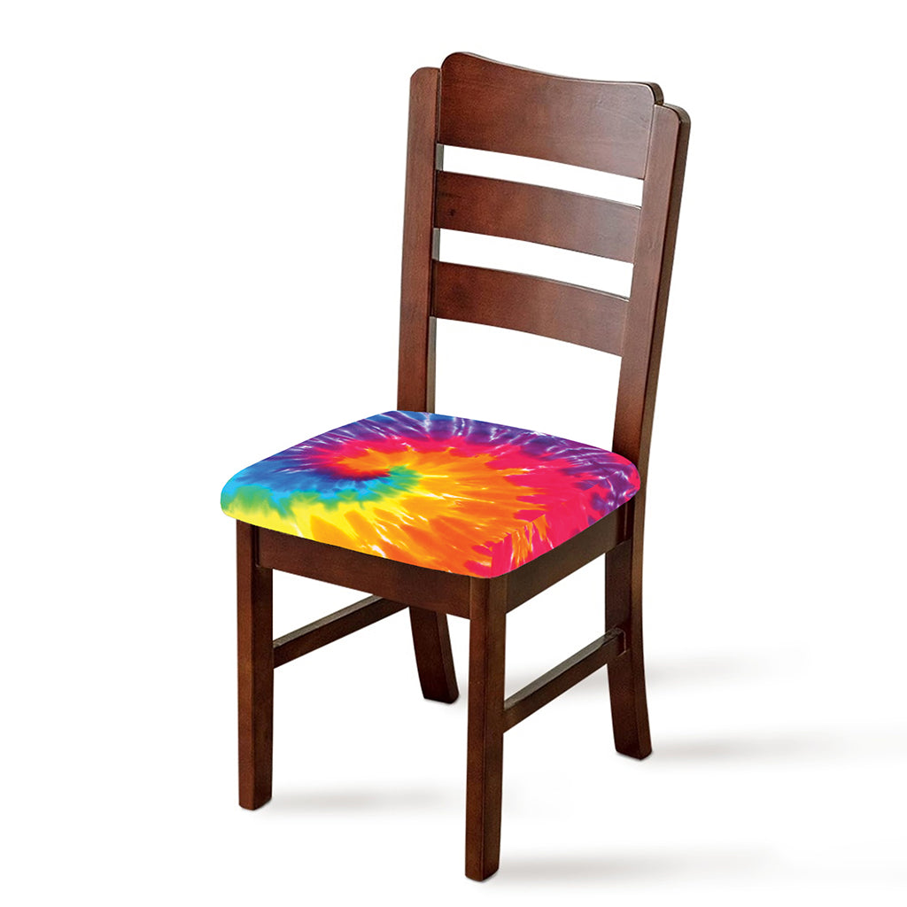 Colorful Spiral Tie Dye Print Chair Cushion Cover