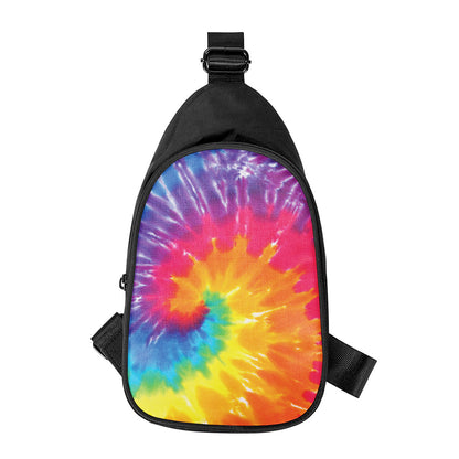 Colorful Spiral Tie Dye Print Chest Bag