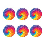 Colorful Spiral Tie Dye Print Coaster Set