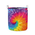 Colorful Spiral Tie Dye Print Collapsible Laundry Basket