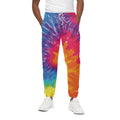 Colorful Spiral Tie Dye Print Cotton Sweatpants