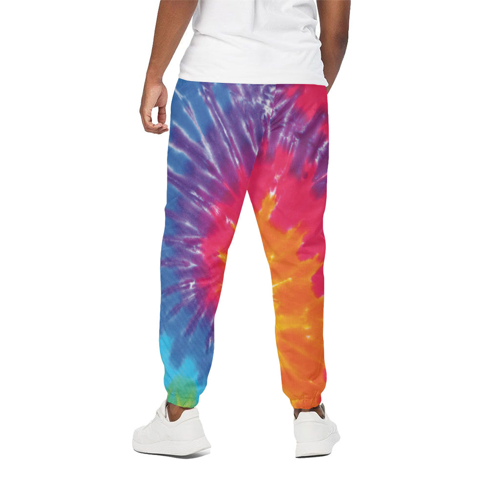 Colorful Spiral Tie Dye Print Cotton Pants
