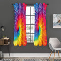 Colorful Spiral Tie Dye Print Grommet Curtain Panels