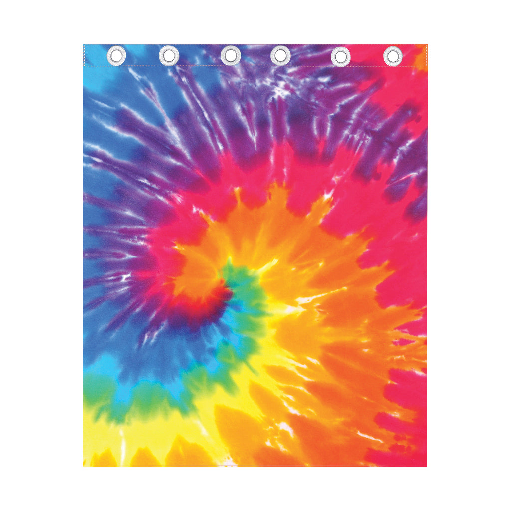 Colorful Spiral Tie Dye Print Curtain