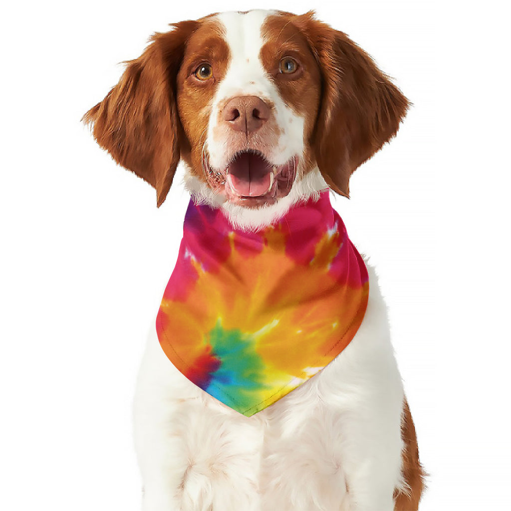 Colorful Spiral Tie Dye Print Dog Bandana