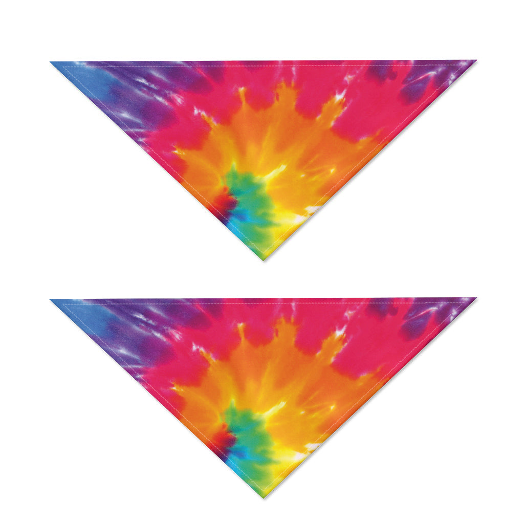 Colorful Spiral Tie Dye Print Dog Bandana