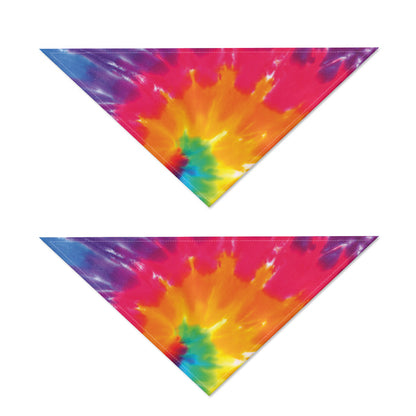 Colorful Spiral Tie Dye Print Dog Bandana