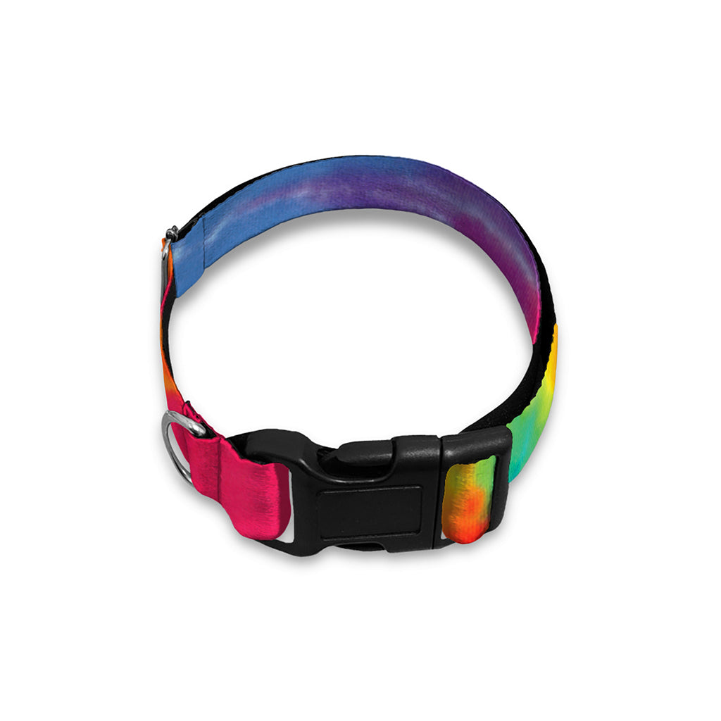 Colorful Spiral Tie Dye Print Dog Collar