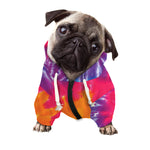 Colorful Spiral Tie Dye Print Dog Zip Up Hoodie