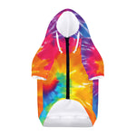 Colorful Spiral Tie Dye Print Dog Zip Up Hoodie