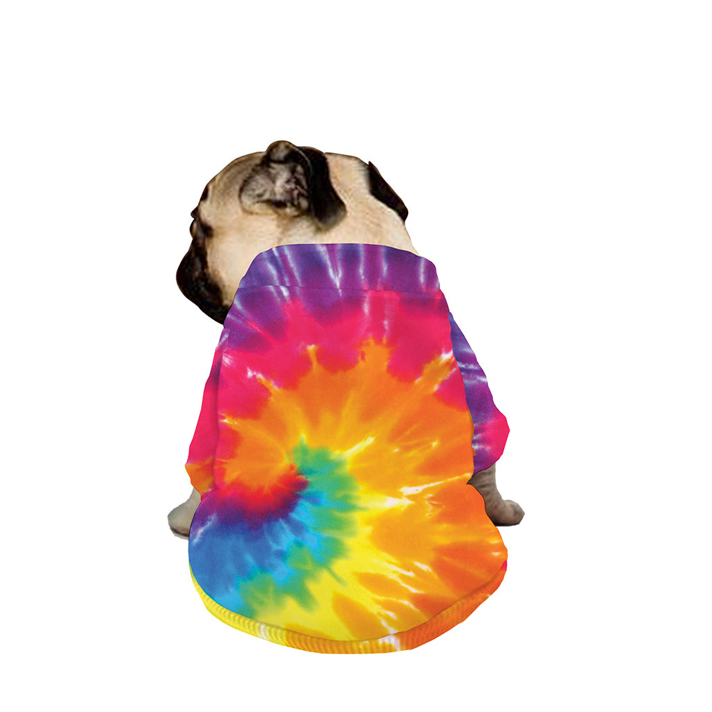 Colorful Spiral Tie Dye Print Dog Zip Up Jacket