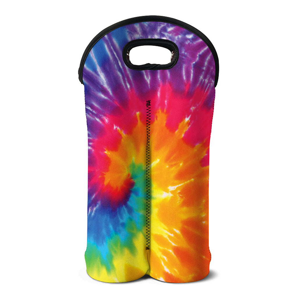 Colorful Spiral Tie Dye Print Double Neoprene Wine Tote