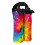 Colorful Spiral Tie Dye Print Double Neoprene Wine Tote