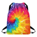 Colorful Spiral Tie Dye Print Drawstring Backpack