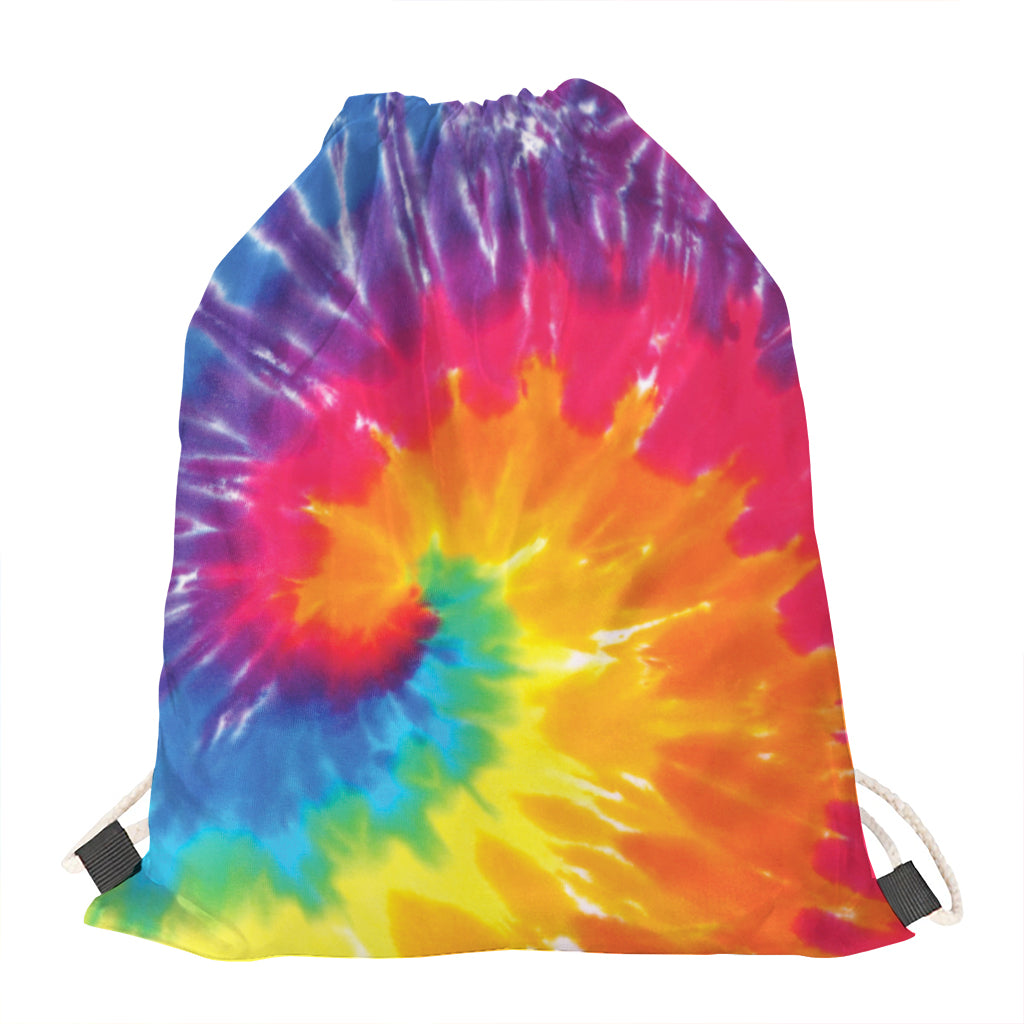 Colorful Spiral Tie Dye Print Drawstring Bag