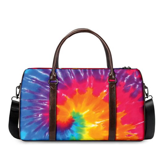 Colorful Spiral Tie Dye Print Duffle Bag