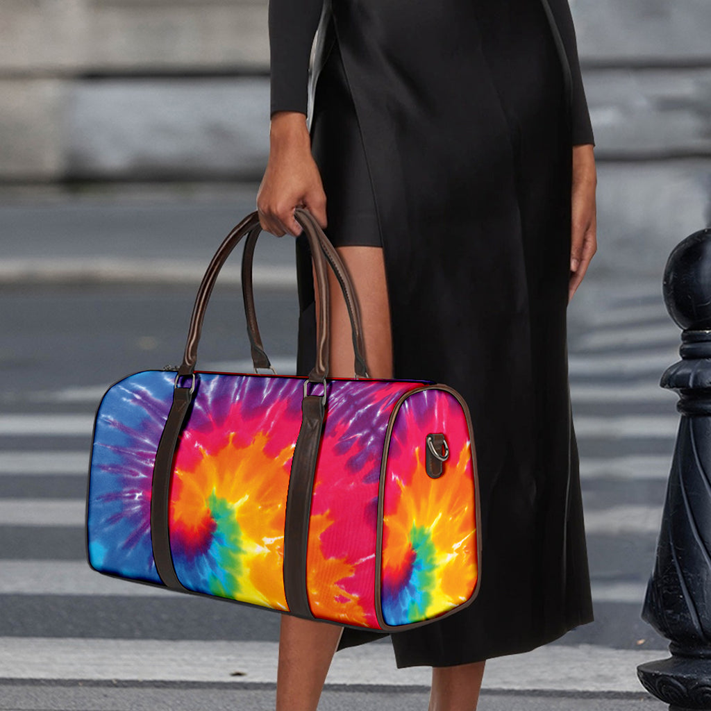 Colorful Spiral Tie Dye Print Duffle Bag