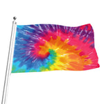 Colorful Spiral Tie Dye Print Flag