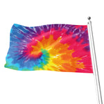 Colorful Spiral Tie Dye Print Flag