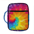 Colorful Spiral Tie Dye Print Front Pocket Bible Bag