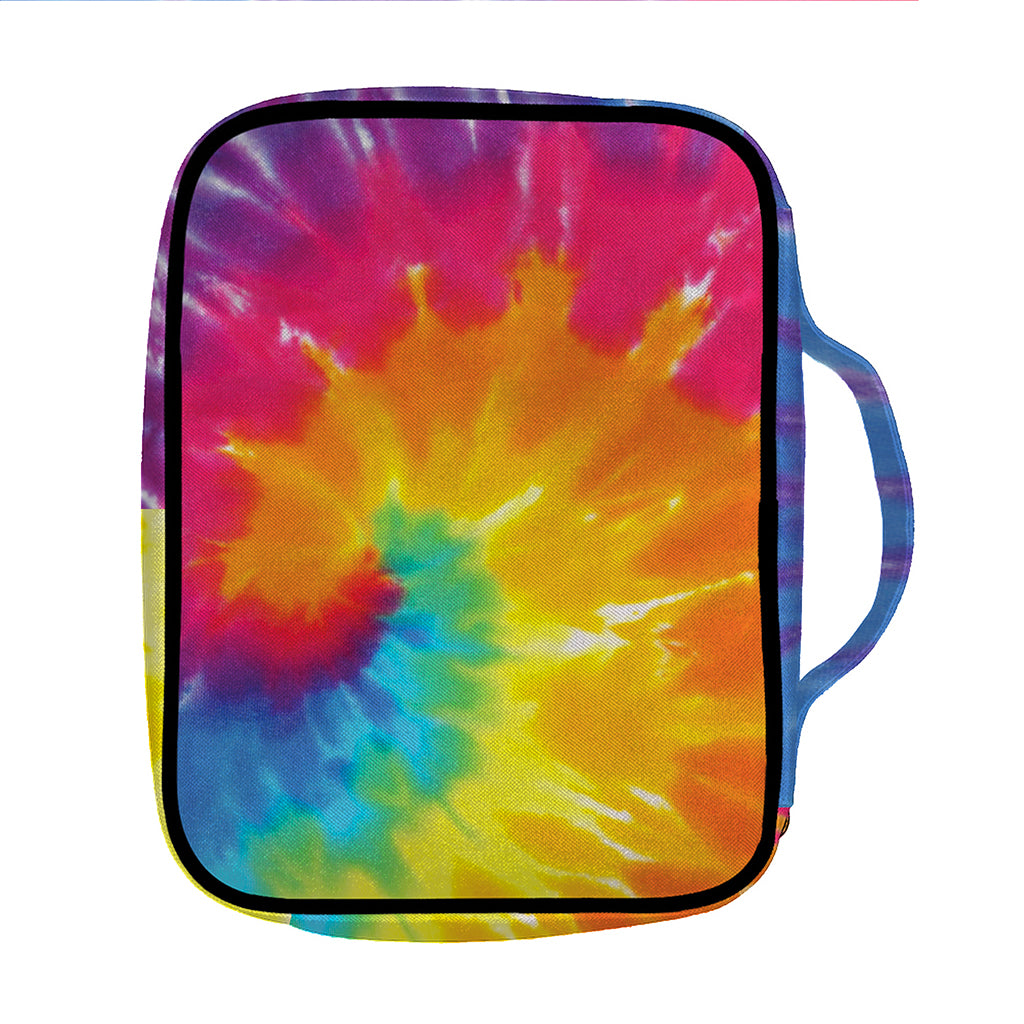 Colorful Spiral Tie Dye Print Front Pocket Bible Bag