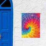 Colorful Spiral Tie Dye Print Garden Flag