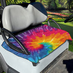Colorful Spiral Tie Dye Print Golf Cart Seat Cover