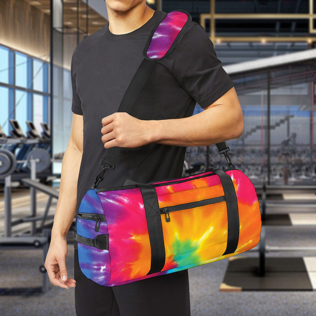 Colorful Spiral Tie Dye Print Gym Bag
