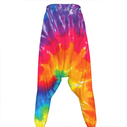 Colorful Spiral Tie Dye Print Hammer Pants