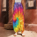 Colorful Spiral Tie Dye Print Harem Pants
