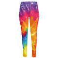 Colorful Spiral Tie Dye Print High-Waisted Pocket Leggings