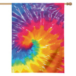 Colorful Spiral Tie Dye Print House Flag