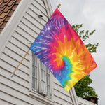 Colorful Spiral Tie Dye Print House Flag