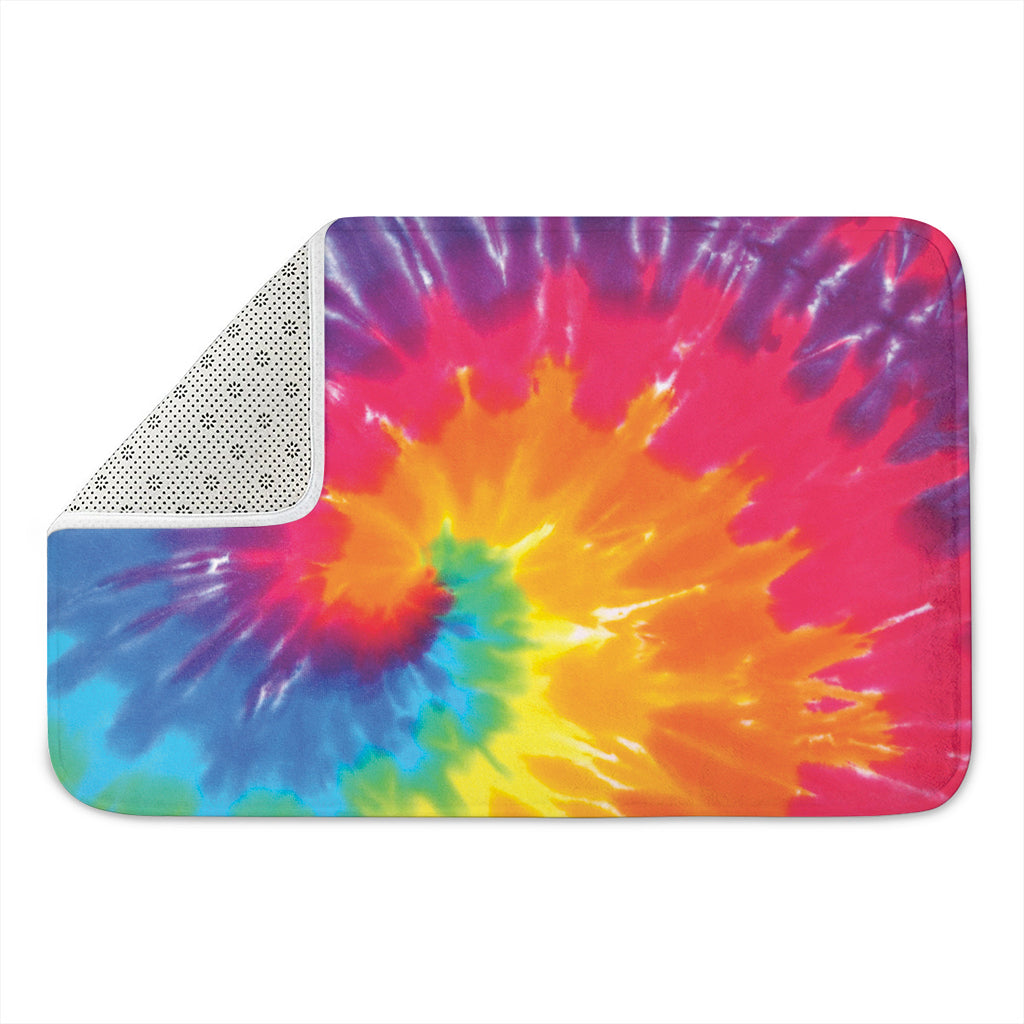 Colorful Spiral Tie Dye Print Indoor Door Mat