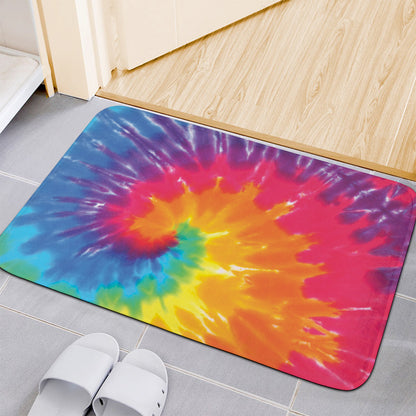 Colorful Spiral Tie Dye Print Indoor Door Mat