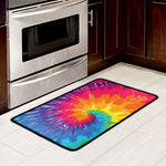 Colorful Spiral Tie Dye Print Kitchen Mat
