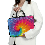 Colorful Spiral Tie Dye Print Laptop Sleeve With Handle