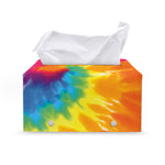 Colorful Spiral Tie Dye Print Leather Tissue Box Cover