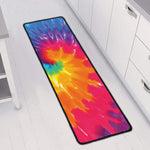 Colorful Spiral Tie Dye Print Long Kitchen Mat