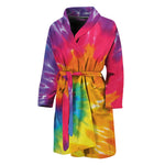 Colorful Spiral Tie Dye Print Men's Bathrobe