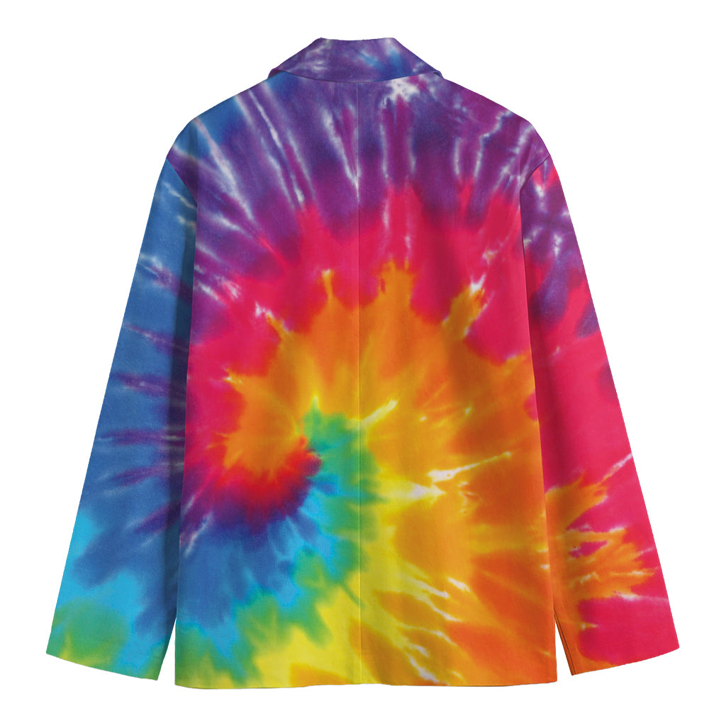 Colorful Spiral Tie Dye Print Men's Blazer