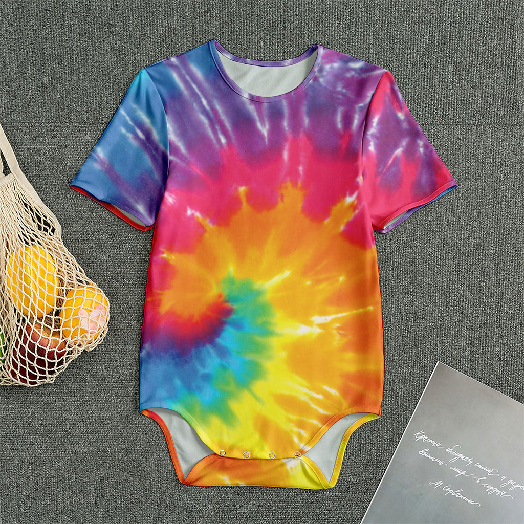Colorful Spiral Tie Dye Print Men's Bodysuit