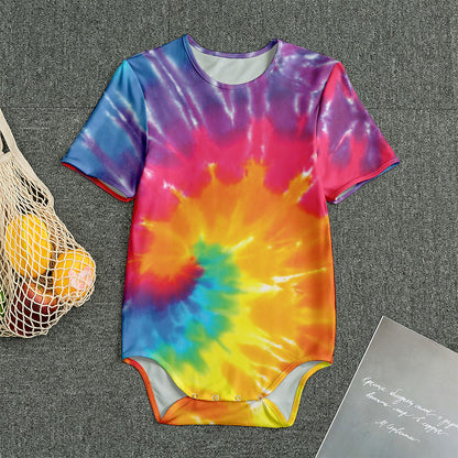 Colorful Spiral Tie Dye Print Men's Bodysuit