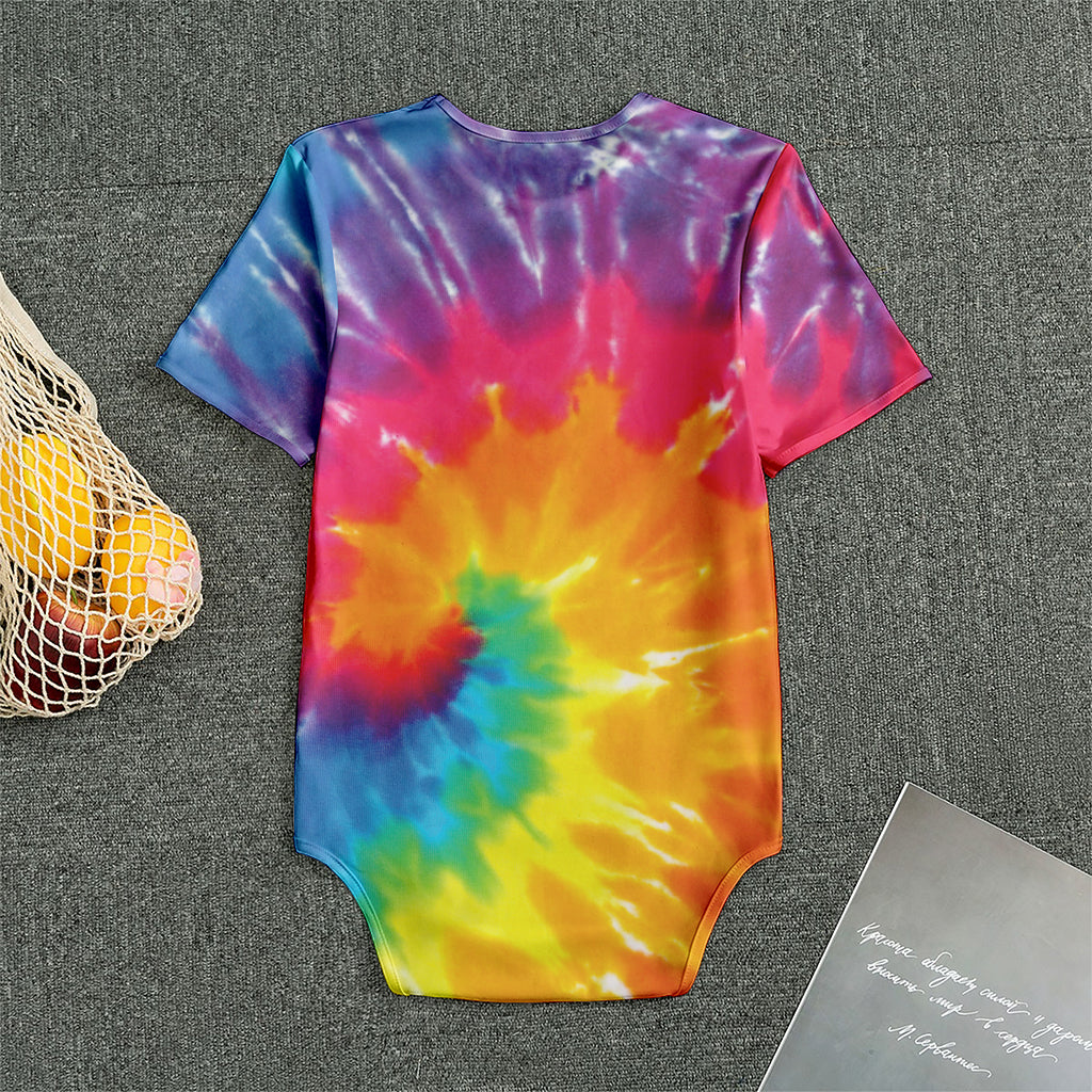 Colorful Spiral Tie Dye Print Men's Bodysuit