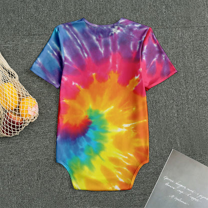 Colorful Spiral Tie Dye Print Men's Bodysuit
