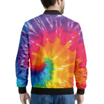 Colorful Spiral Tie Dye Print Men's Bomber Jacket