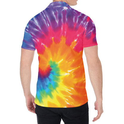 Colorful Spiral Tie Dye Print Men's Shirt