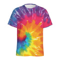 Colorful Spiral Tie Dye Print Men's Athletic T-Shirt